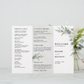 Sage Groen Eucalyptus Drievoudig huwelijksprogramm (Staand voorkant)