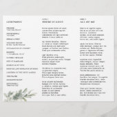 Sage Groen Eucalyptus Drievoudig huwelijksprogramm (Achterkant)