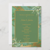 SAGE GROEN EUCALYPTUS MARBLE WEDDING INVITATION KAART (Voorkant)