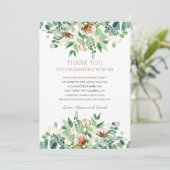 Sage Groen Eucalyptus Rustiek groen Baby shower Bedankkaart (Staand voorkant)