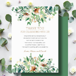 Sage Groen Eucalyptus Rustiek groen Baby shower Bedankkaart