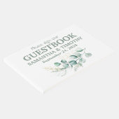 Sage Groen Eucalyptus Rustiek groen Bruiloft Gastenboek (Hoek)