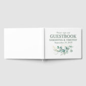 Sage Groen Eucalyptus Rustiek groen Bruiloft Gastenboek (Volledig)