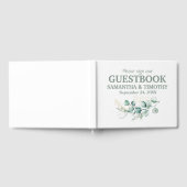 Sage Groen Eucalyptus Rustiek groen Bruiloft Gastenboek (Volledig)