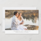 Sage Groen Gebogen Foto Bruiloft Kalligrafie Save The Date (Achterkant)