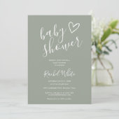 Sage Groen Genderneutraal Baby shower Kaart (Staand voorkant)