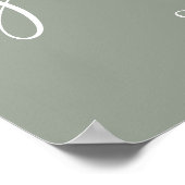 Sage Groen Genderneutraal Baby shower Welkomstbord Poster (Hoek)