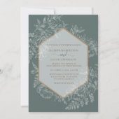 Sage Groen Geometrisch Bloemen Tapestry Bruiloft Kaart (Voorkant)