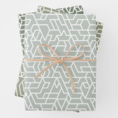 Sage Groen Geometrisch patroon eenvoudig Inpakpapier Vel (In situ)