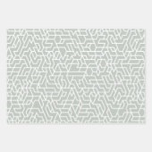 Sage Groen Geometrisch patroon eenvoudig Inpakpapier Vel (Voorkant)