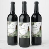 Sage Groen Geometrisch Prinses Floral XV Años Wijn Etiket (Flessen)