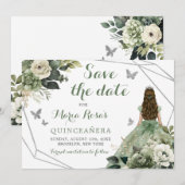 Sage Groen Geometrisch Prinses Quinceañera Bloemen Kaart (Voorkant / Achterkant)