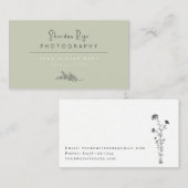 Sage Groen Gepersonaliseerd Botanisch Visitekaartj Visitekaartje (Voorkant / Achterkant)