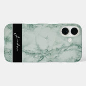 Sage Groen Gepolijst Marmeren Steen met Naam Case-Mate iPhone Case (Achterkant (horizontaal))