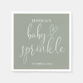 Sage Groen Geslacht Neutraal Baby Sprinkle Shower Servet