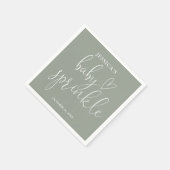 Sage Groen Geslacht Neutraal Baby Sprinkle Shower Servet (Hoek)