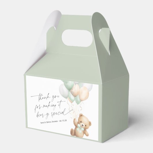 Sage Groen Geslacht Neutraal Barly Wachten Douche Bedankdoosjes (Voorkant Zijde)