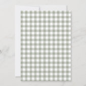 Sage Groen  Gingham Dwaze Gans Babyshower  Kaart (Achterkant)