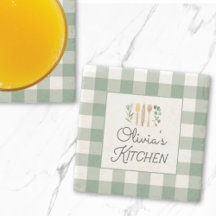 Sage Groen Gingham Patroon Boerderij Cottagecore