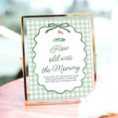 Sage Groen Golf Gingham Hoe oud was het Mam Bord Poster