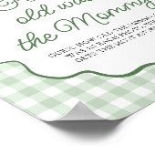 Sage Groen Golf Gingham Hoe oud was het Mam Bord Poster (Hoek)
