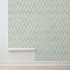 Sage groen golvend ontwerp behang