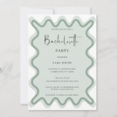 Sage Groen Golvende Border Bachelorette Party Kaart (Voorkant)