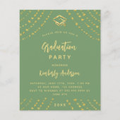 Sage groen goud afstuderen partij budget uitnodigi (Voorkant)
