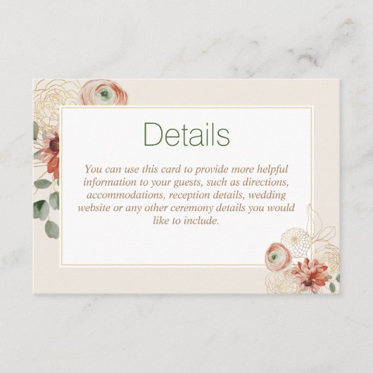 Sage Groen Goud Bloemen Bruiloft Behuizing Kaart (Voorkant)