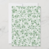 Sage Groen Goud Bloemen Quinceanera Save The Date (Achterkant)