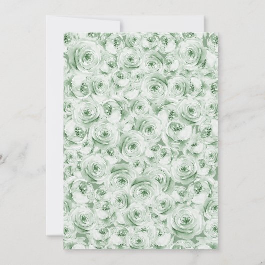 Sage Groen Goud Bloemen Quinceanera Save The Date (Achterkant)