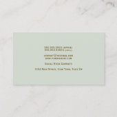 Sage Groen Goud Eenvoudig Elegant Professioneel Visitekaartje (Achterkant)