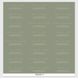 Sage Groen Goud Eenvoudig Formeel Huwelijksadres Sticker