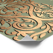 Sage Groen Goud Elegant Luxe Menu Sign Poster (Hoek)
