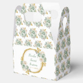 Sage Groen Goud Elegante Bloemen Sweet Sixteen Bedankdoosjes (Geopend)