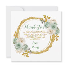 Sage Groen Goud Elegante Bloemen Sweet Sixteen