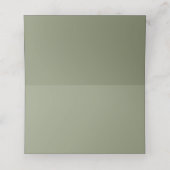 Sage Groen Goud Elegante Luxe Huwelijk Plaatskaartje (Binnenkant ongevouwen)