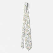 Sage Groen & Goud Eucalyptus Wit Bruiloft Stropdas (Achterkant)