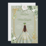 Sage Groen Goud Kroon Mis Quince 15 Anos Jurken Kaart<br><div class="desc">Quinceañera Sage Groen Goud Kroon Jurken Uitnodiging Mis Quince 15 Anos,  16e Verjaardag.</div>