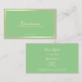 Sage Groen Goud Lijst Aangepaste Diensten Beauty Visitekaartje (Voorkant / Achterkant)