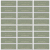 Sage Groen Goud Moderne Formele Huwelijksadres Sticker (Voorkant)