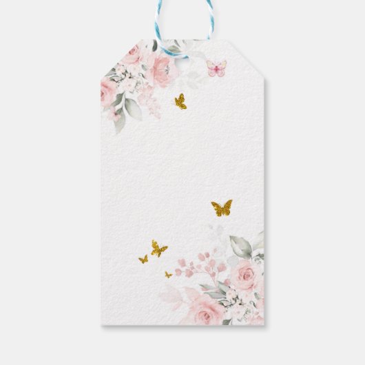 Sage Groen Goud Prinses Quinceañera Dank u Cadeaulabel (Achterkant)