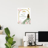 Sage Groen Goud Prinses Quinceanera Welkom Poster (Thuiskantoor)