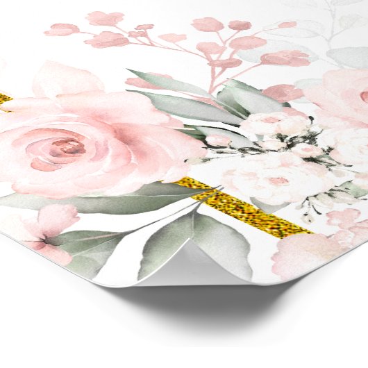 Sage Groen Goud Prinses Quinceanera Welkom Poster (Hoek)