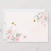 Sage Groen Goud Prinses Vlinder Quinceañera Kaart (Achterkant)