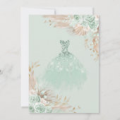 Sage Groen Goud Quinceañera Boho 15e Verjaardag Kaart (Achterkant)