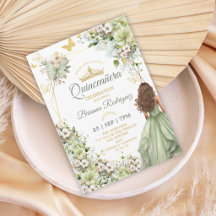 Sage Groen Gouden Tiara Vlinder Quinceañera