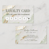 Sage Groen Gouden Verf Loyaliteit Card Visitekaartje (Voorkant / Achterkant)