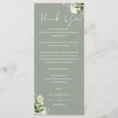 Sage Groen Groen Bruiloft Dank u Plaats Kaart (Voorkant)
