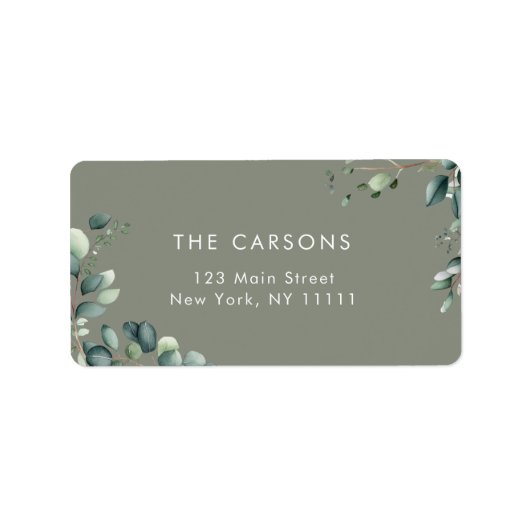 Sage Groen groen Foliage Retouradres Label (Voorkant)